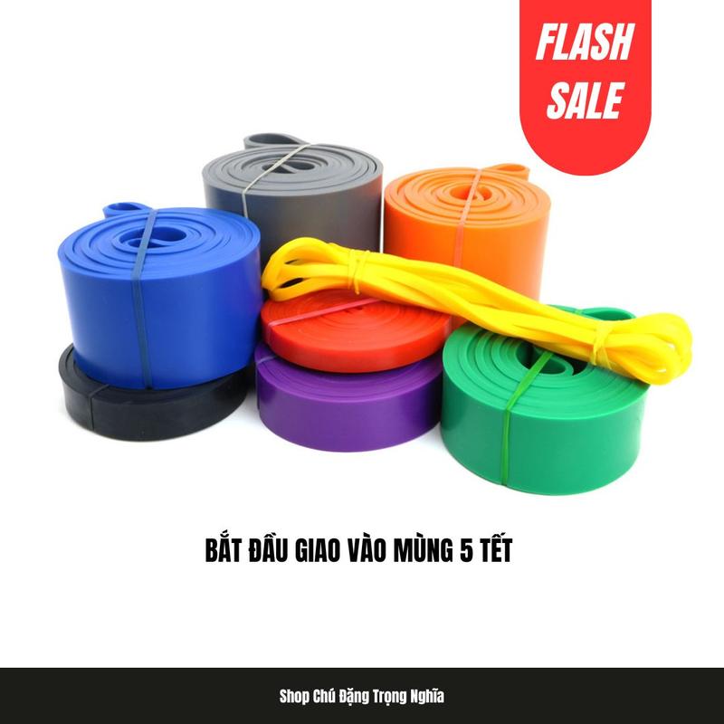 Dây kháng lực tập gym power band đàn hồi cao su tập tay chân mông vai đùi nam nữ