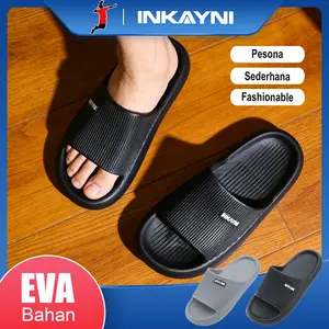 Inkayni Sandal Selop Pria Dewasa Full Karet EVA Premium Anti Slip Licin Empuk Lembut Anti Bau Tahan Lama Elastis Kuat Tidak Mudah Pecah Nyaman Untuk Santai Harian Rumah Kamar Mandi Segala Cuaca Garansi Kualitas Produk Terbaru Size 36-45