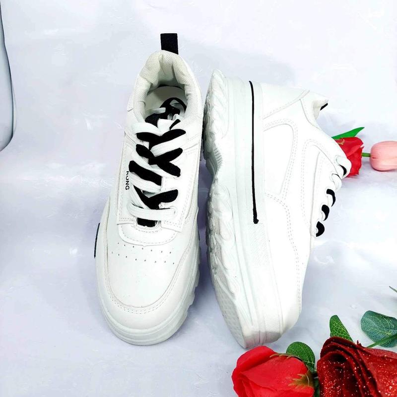 Giày thể thao trắng đế độn 5cm Nữ Sneaker Shoes Nam Women 3