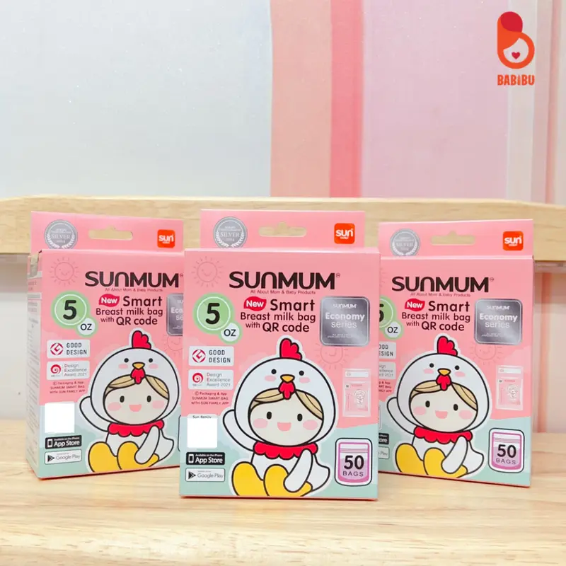 Túi trữ sữa Sunmum chính hãng dung tích 100ml, 150ml, 250ml date 2029 Đựng Sữa Bột 5