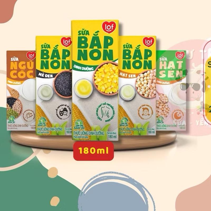  ￼Thùng 6 Lốc Sữa Bắp LoF 180ml   Sữa Bắp Dinh Dưỡng  Sữa Bắp Mè Đen  Sữa Ngũ Cốc  . 