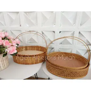 keranjang parcel bambu 1set isi 2