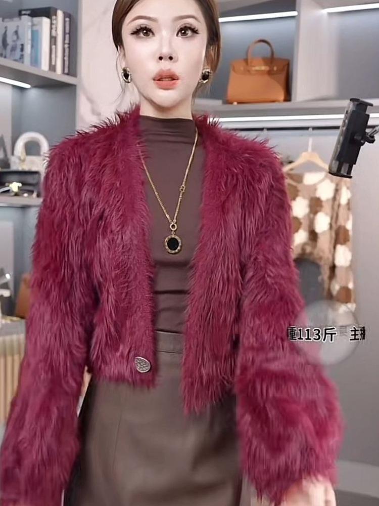 Product Introduction of 2024 Autumn and Winter New High-End Popular One-Button Short Woolen Coat for Women Fashionable Stylish All-Match Long Sleeve Fashion 5