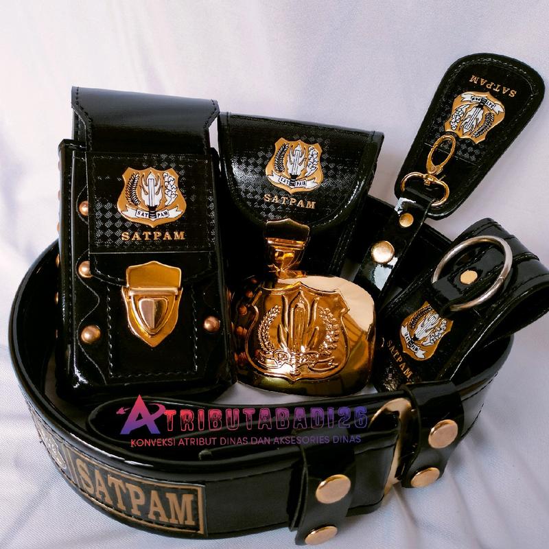 sabuk kopel set satpam /kopel set security Hitam Kulit 1