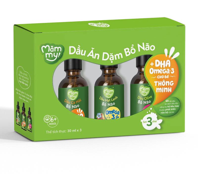 [Date 11/2026] Set 3 dầu ăn dặm bổ não Mămmy(dầu cá hồi-dầu hạt lanh-dầu Olive 30ml) hoặc chai 100ml 8