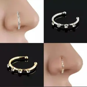 Anting Hidung Silver Anting Hidung Tanpa Tindik Aksesoris Wanita Gold Perhiasan Earrings