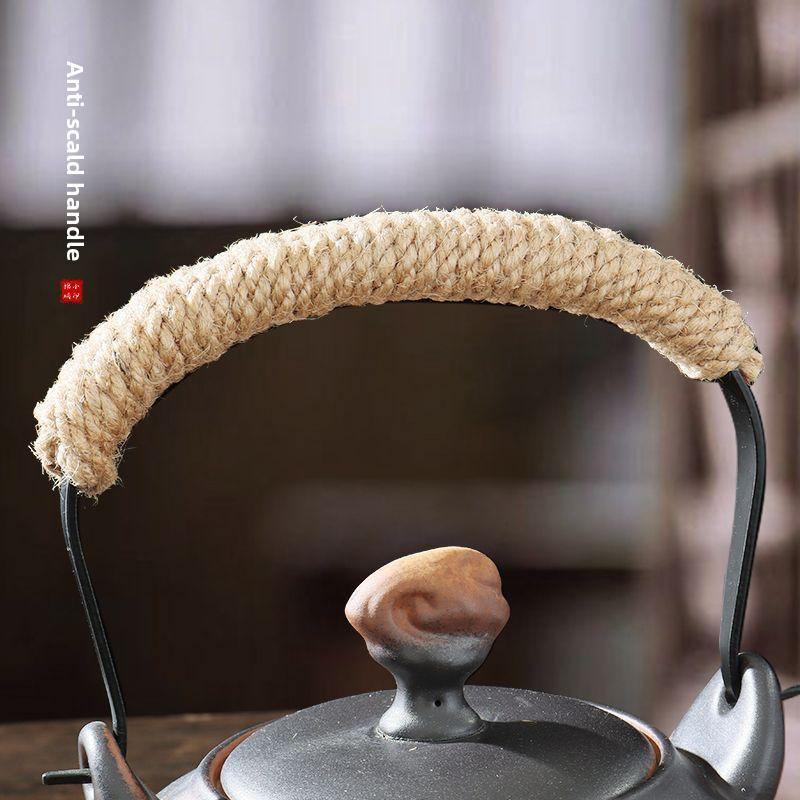 Bếp đốt trà sôi và trà rang, thích hợp để cắm trại, tụ tập, sưởi ấm, lửa than, bếp than ngoài trời, nồi gốm, bộ nồi trà, để sử dụng trong gia đình Camping 8