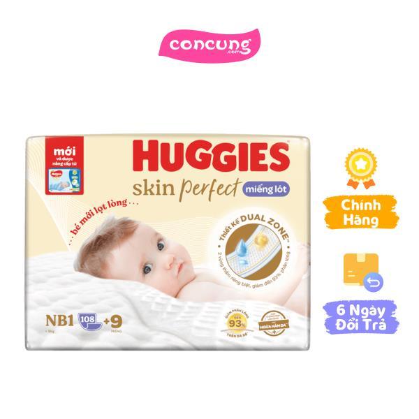  Miếng lót lọt lòng Huggies Skin Perfect  Newborn 1 dưới 5kg 108 miếng  