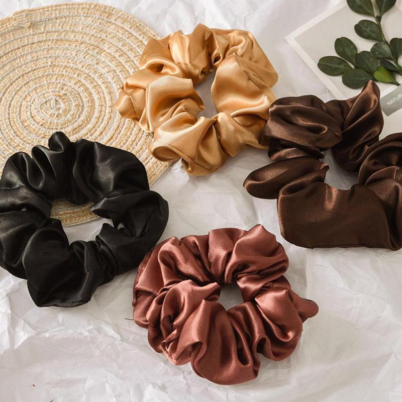 Product Introduction of Lotus Root Pink Dingbu Large Intestine Ring Hair Ring Color Solid Headwear Cloth Set Headstring O0J2 27