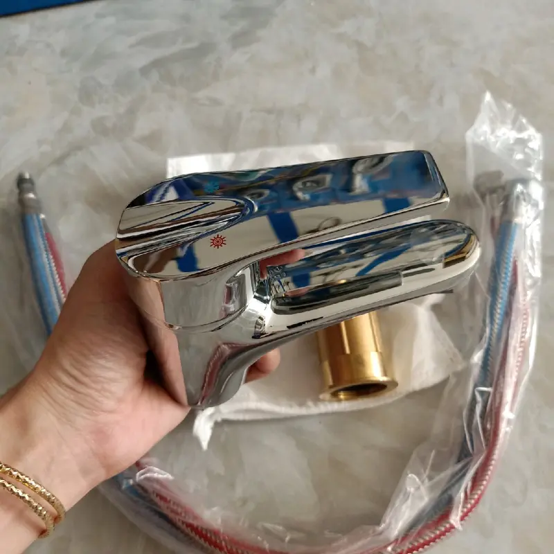 Lavabo Nóng Lạnh NHỎ Đồng Thau Mạ Crom Đẹp 2