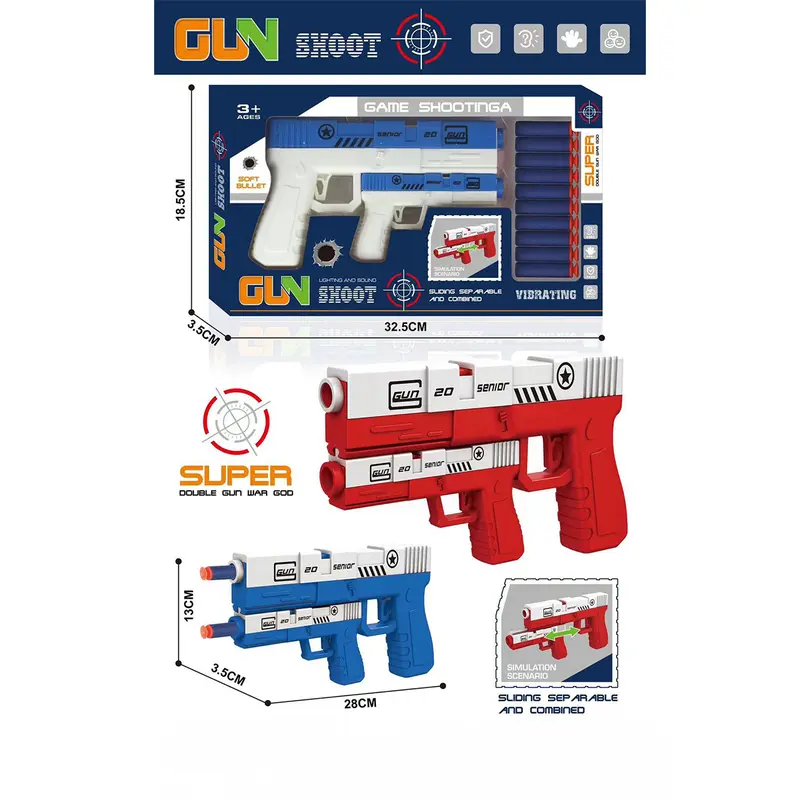 ComBo 2 Đồ Chơi Nerf Bắn Đạn Xốp Mềm Fullbox Kèm 20 Viên Đạn Xốp  2023 - An Toàn - Có Thể Tháo Rời - Mua 1 Được 2.m1911.sung mini.sung đồ chơi.súngngắmbắnđạn xốp Toy Pin 1