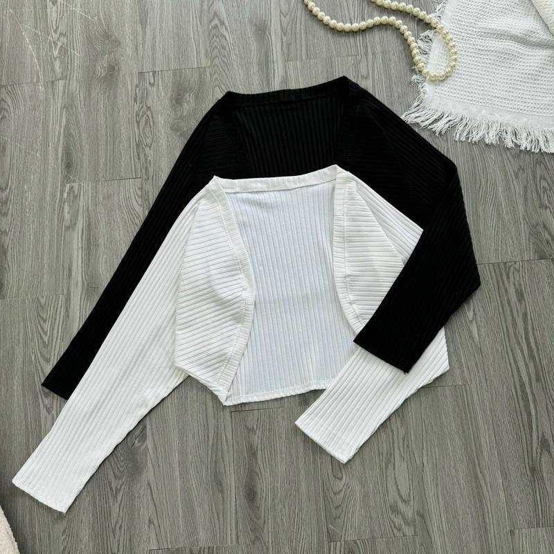 Áo Khoác thun gân bigsize nữ dáng croptop - Mã KG