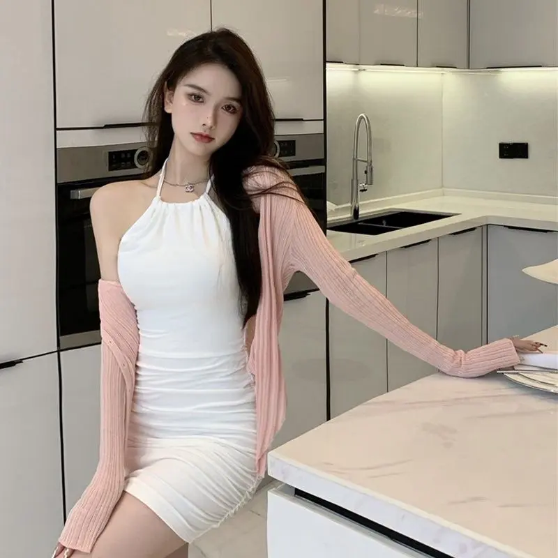 Váy Hai Dây Nhỏ Váy Bodycon, Hàng Mới Về Năm 2025, Bó Sát Vừa Vặn, Phong Cách Mùa Hè, Thiết Kế Dễ Thương Và Gợi Cảm, Nữ Thuần Khiết, Cô Gái Nóng Bỏng, Bó Sát, Độc Đáo, Váy Gợi Cảm 7