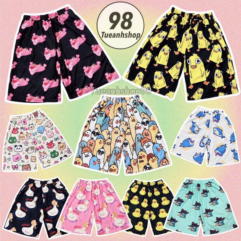 ￼[50 Mẫu Mới] Quần Short lững Hoạt Hình Cartoon Cute Đáng Yêu Unisex - Quần đùi mùa hè cotton nam nữ Ảnh chụp thật TUEANHSHOP quanthun