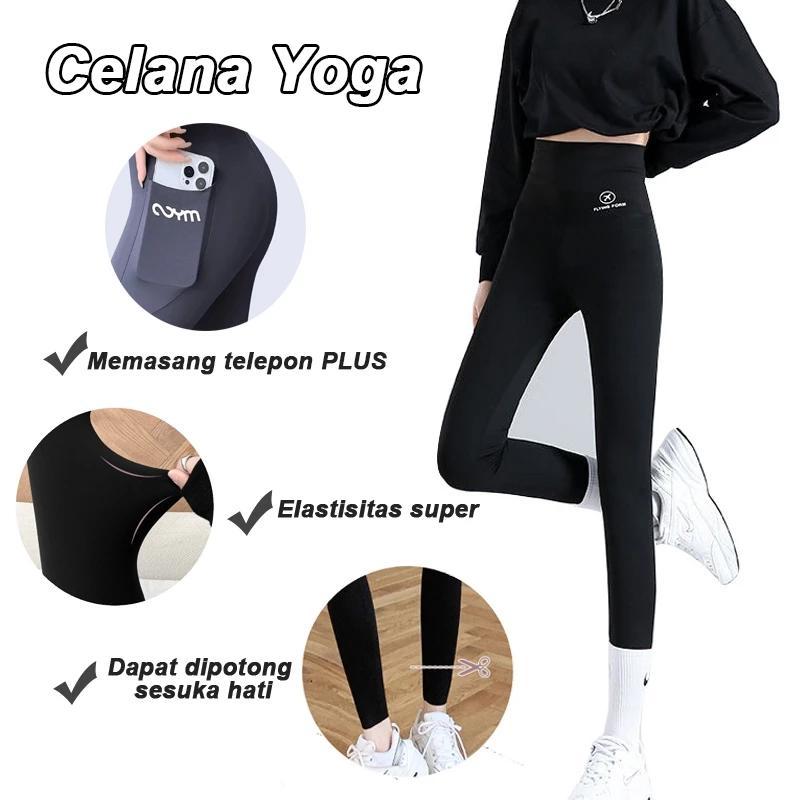 Product Introduction of Sports Legging Polos Tebal  Leging  Wanita Pinggang High Waist Legging Panjang Kebugaran Yoga Lari Dengan Saku Comfortable  Stretchy sports bottoms 998 Outdoor 3