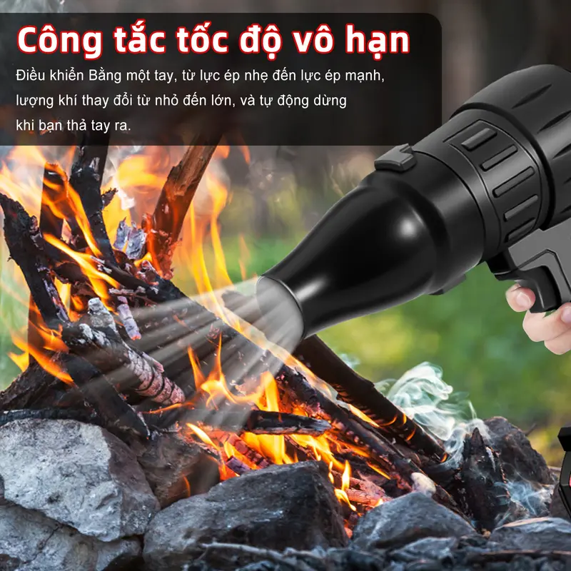 Victool Máy thổi bụi cầm tay, quạt thổi bụi phản lực 6000W máy thổi phản lực không dây, quạt phản lực mini Turbo 1588V Máy thổi bụi phản lực động cơ tua bin pin 10cell phổ thông Makita 4
