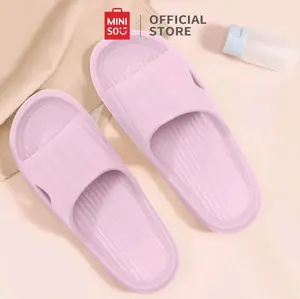 MINISO Sendal Slop Sandal Wanita Rumah Slipper Sepatu Sendal Wanita Kekinian Selop Comfortable Nyaman Flip Flop Sandal Rumah Berkualitas EVA Sandal Kamar Mandi Berbahan Empuk Sandal Karet Couple Polos