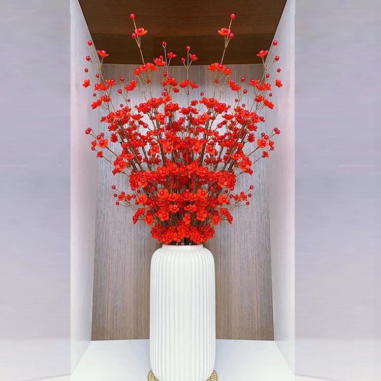 Set vật liệu tự làm 10 cành hoa anh đào trang trí nhà, hoa nhựa đẹp decor phòng S0130