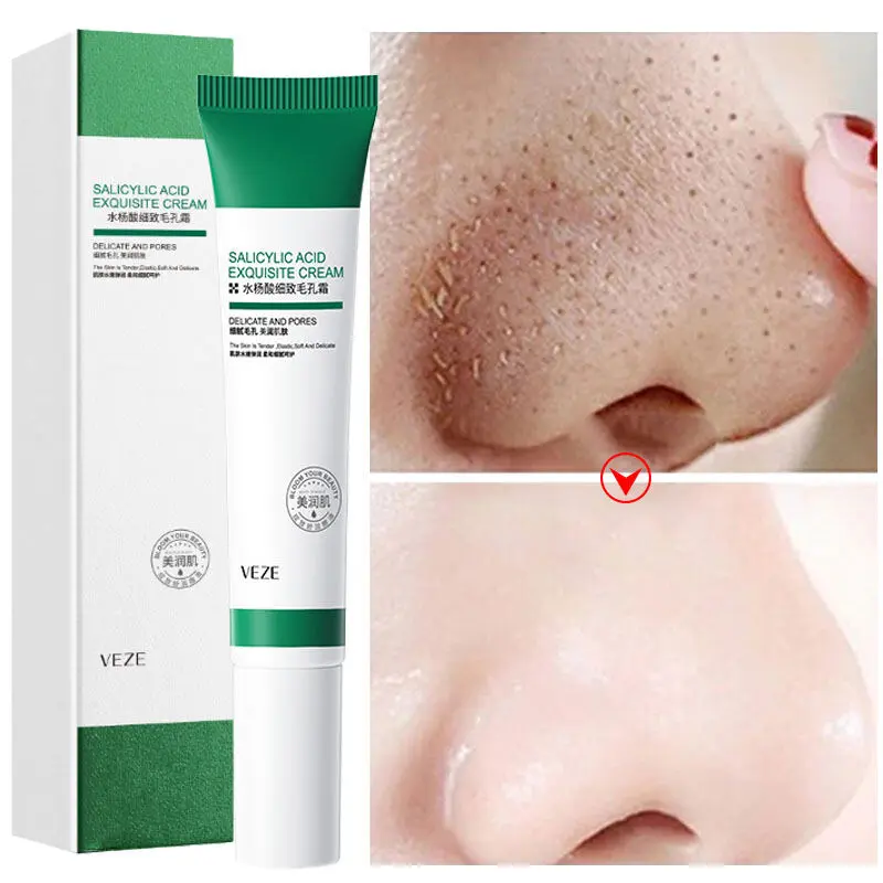 Kem Tinh Chế Lỗ Chân Lông Axit Salicylic, Thu Nhỏ Lỗ Chân Lông, Cải Thiện Mụn Trứng Cá Và Mụn Đầu Đen, Kem Kiểm Soát Dầu, Dưỡng Ẩm, Chăm Sóc Da Mặt, 20ml