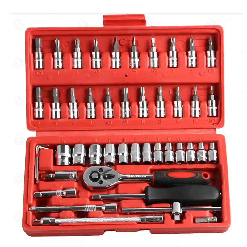 SHIIE Kunci Shock Sok Set 46 Pcs  Merek Tekiro 1/2DR 8-24mm 6pt Original Ready Kunci Shock Set Tekiro 0