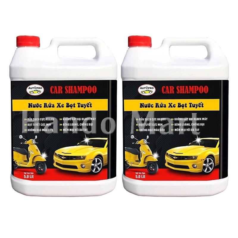 Combo 2 can Nước rửa xe bọt tuyết chuyên dụng Car Shampoo 5L cho ô tô, xe máy