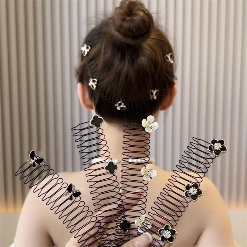 Camellia Hair Finishing Tool for Back of Head, Adult Hair Comb, Hairband for Women and Children, Hair Clip Insert Comb Hair Accessory