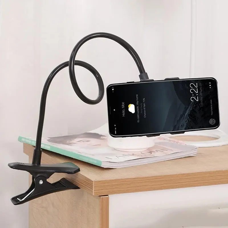 360° Adjustable Phone Holder, 1 Count Universal Double Clip Type Phone Holder for Watching TV Shooting Videos and Live, Hose Multi-function Phone Holder for Home Office