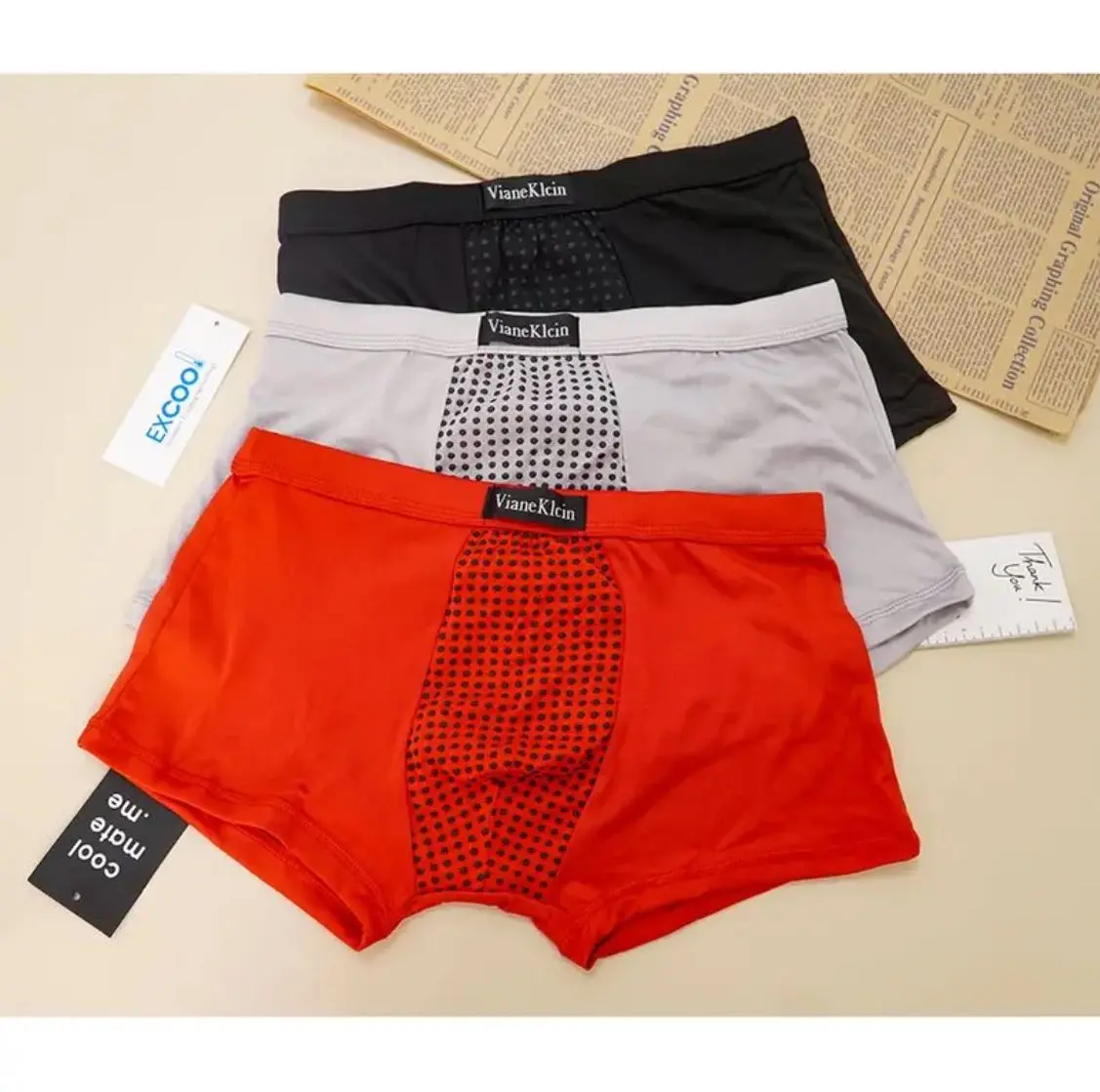 New upgraded version of health care magnetic therapy 63 magnet boxer briefs (L-2XL) seamless  boxer brief for mens men Menswear Lingerie Men's Pure underpants Asian Modal