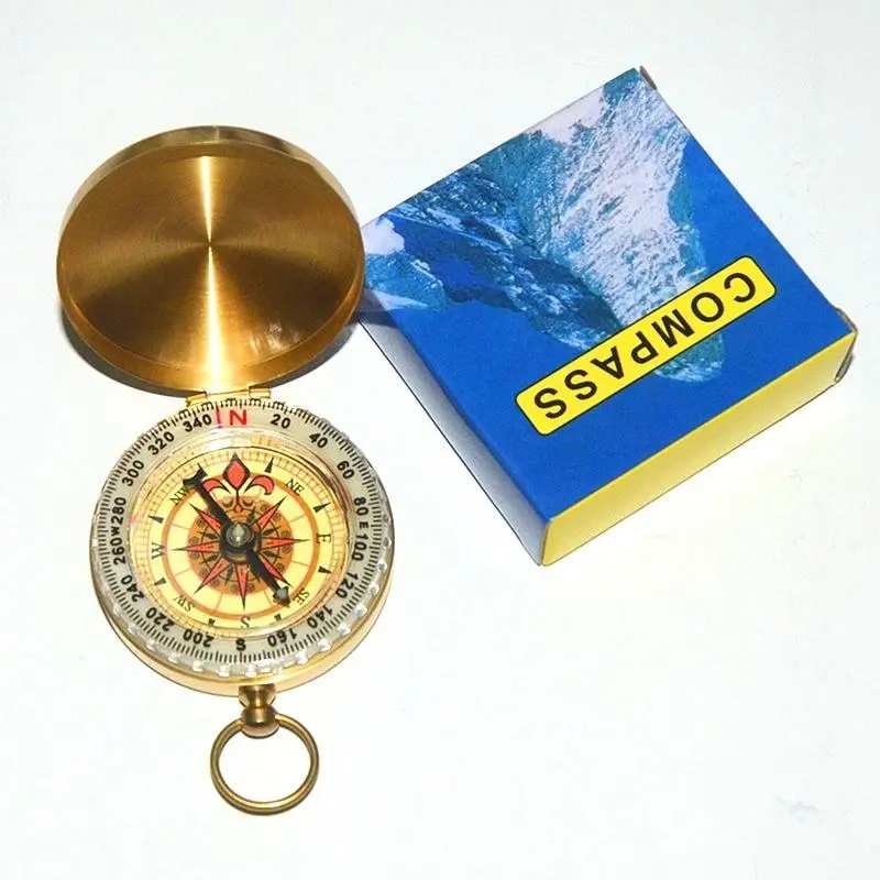 Vintage Compass Pocket Watch, Portable Compass Pendant with Night Light Function, Outdoor Camping Hiking Compass, Multifunctional Compass for Outdoor 8