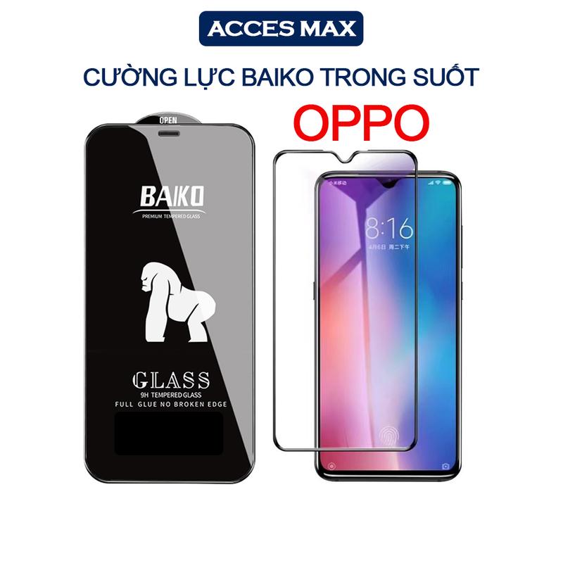 Cường Lực Baiko Trong Suốt Dành Cho Điện Thoại Oppo Reno 8 pro 8z 7 7z 6 6z 5 4 3 2f A17 A17K A16 A16K A15 A15s A54 A55 A57 A77s A76 A95 A96 A94 F11 A9 Phủ Nano Kháng Nước, Hạn Chế Chầy Xước