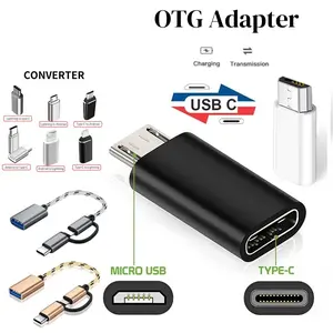 OTG Adapter USB Type C To Micro USB Android Adapter Connector for Phone Tablet Micro USB Male To Type C Female OTG Converter for Android Micro USB/iPhone/Type C