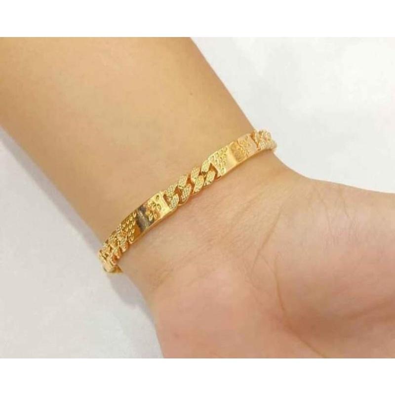 Gelang Tangan Sisik Naga Cantik Titanium Silver Perhiasan Wanita Dewasa Anti Karat & Luntur Elegan Emas 8