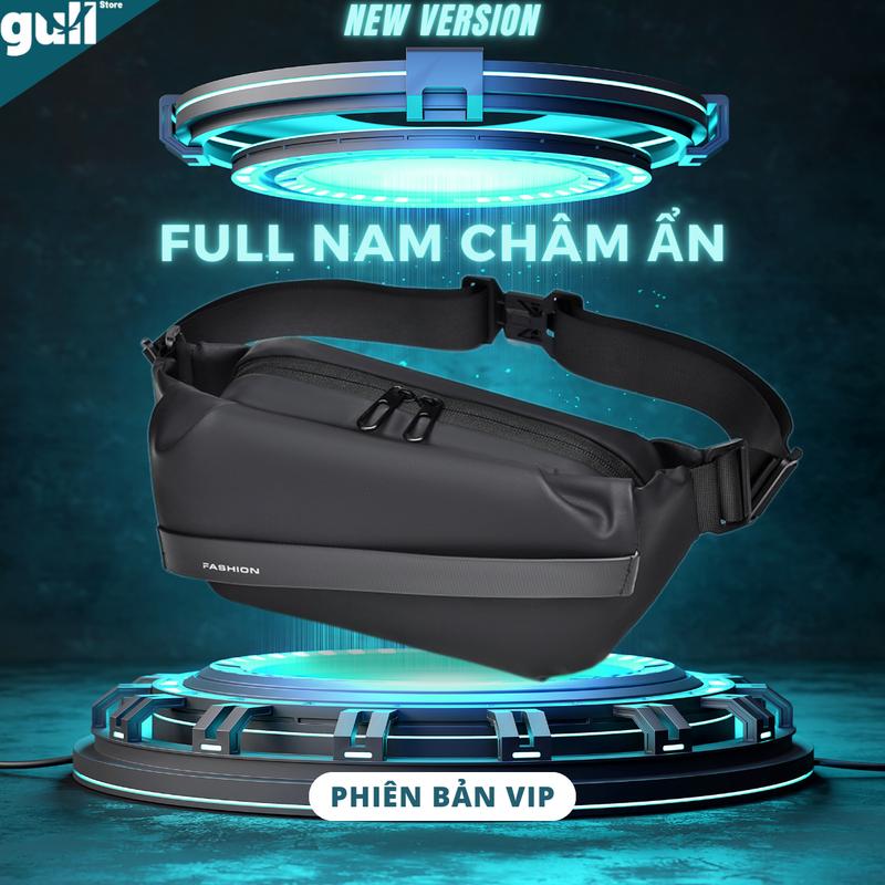 Túi đeo chéo cho nam nhiều ngăn bản nam châm ẩn, túi đeo vai nhỏ gọn chất liệu da chống thấm nước, túi bao tử khóa từ hiện đại đeo ngang thắt lưng đẹp Bag Đồng