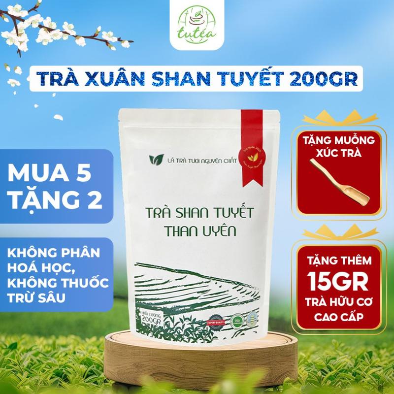 Product Introduction of TRÀ XUÂN Trà Shan Tuyết Than Uyên tiêu chuẩn Hữu Cơ - túi 200g chè san tuyết 1