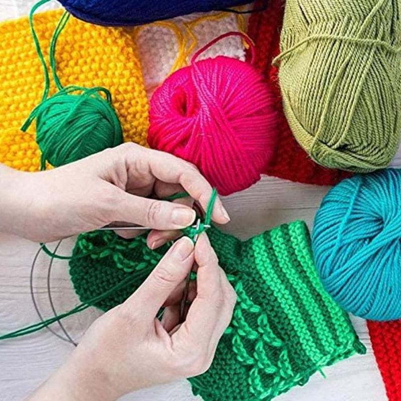 Product Introduction of New Stainless Steel Circular Knitting Needles 43/65/80/100/120cm DIY Crafts Crochet Hook Needlework Weaving Knitting Tools Household 8