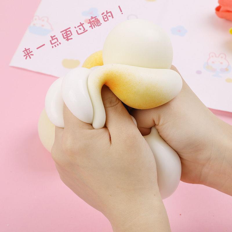 Product Introduction of Office Worker Decompression Toys for Children Super Sticky Fluid Egg Yolk Crisp Pinch Lecon Simulation Slow Rebound Decompression Toy Trick Props bead  stress  ball 4