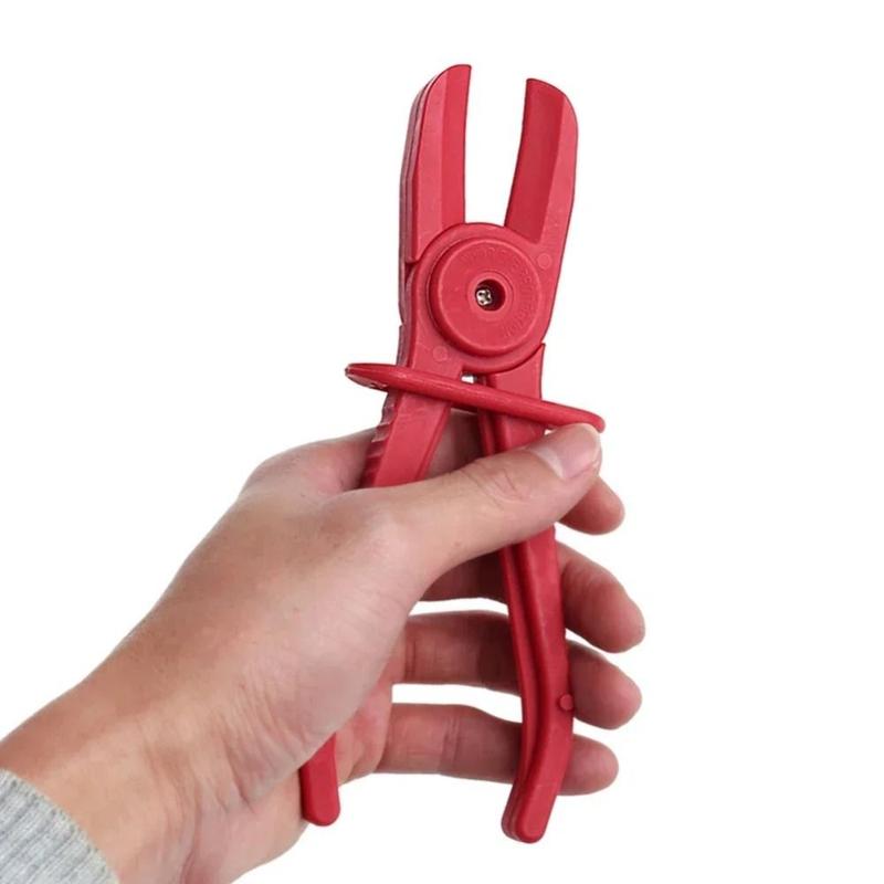 3 pcs Red Plastic Clamp Pliers Tool Brake Pipe Water Line Clamp Pliers Pliers Hose Tube Line Clamps Pinch Pliers Repair 6