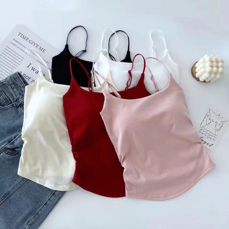 Product Introduction of LOẠI ĐẸP- Áo hai dây màu trơn có mút đệm ngực dây quai điều chỉnh nhún sườn thời trang mùa hè quyến rũ 6