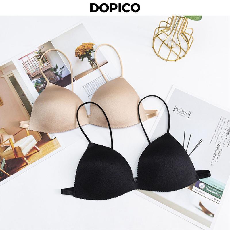 Áo Ngực Nữ Không Gọng, Áo Bra Women nữ 2 Dây Mút Mỏng Đệm Tim Ôm Trọn Vòng 1 B818 Trái Tim Đen br a khonglo vien