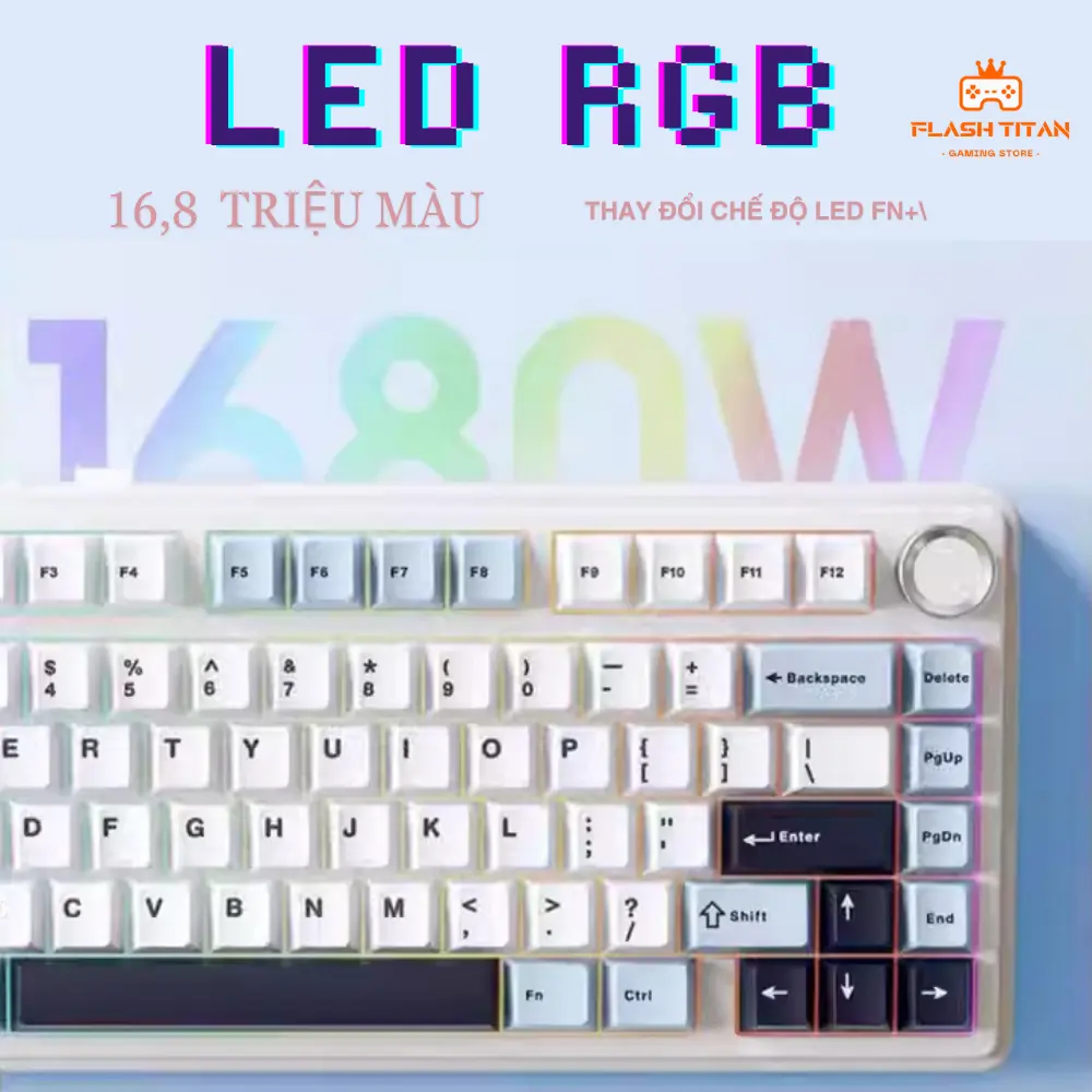 Bàn phím cơ không dây AULA F75 - Hỗ trợ hotswap - LED RGB nhiều chế độ - 3 mode kết nối | BigBuy360 - bigbuy360.vn