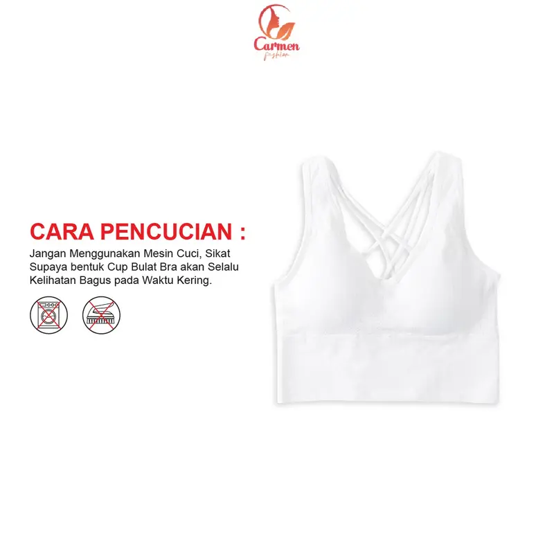 Tanktop Atasan Tali Silang Belakang Tanpa Kawat Olahraga Gym Cewek Kekinian CF  P265 8
