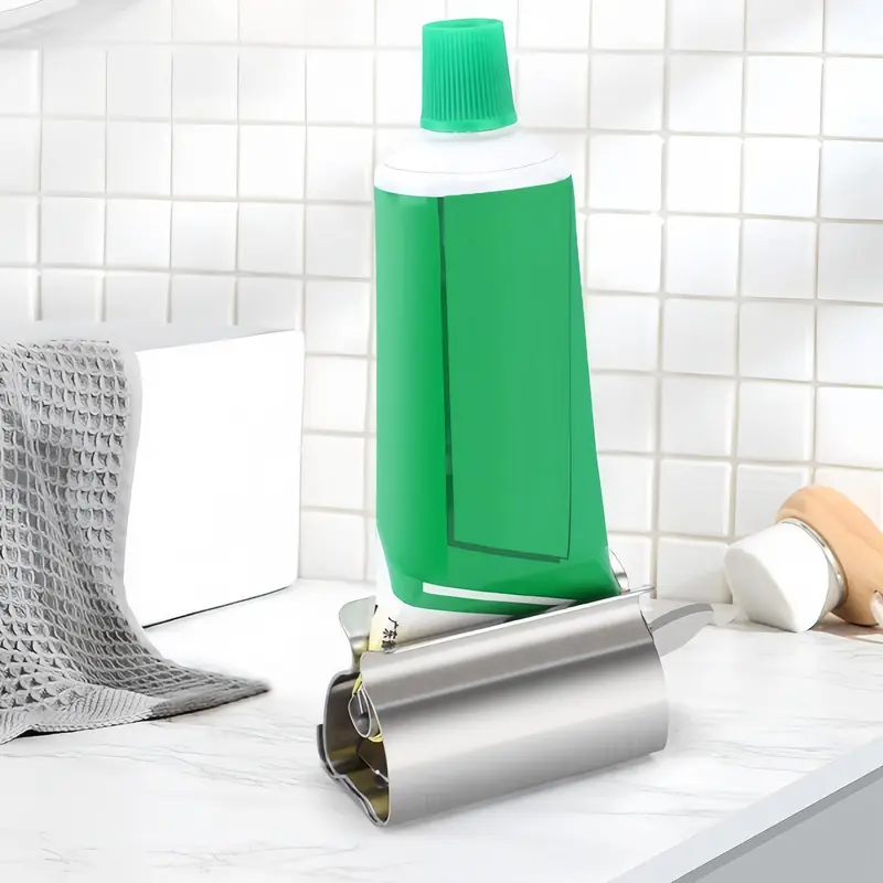 Stainless Steel Toothpaste Dispenser, Bathroom Creative Durable Toothpaste Dispenser, Household Daily Bathroom Gadgets, Home Goods 2
