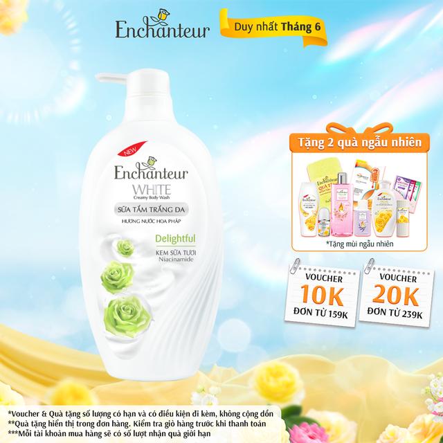[MỚI] Sữa tắm trắng da hương nước hoa Pháp Enchanteur White Delightful 650g