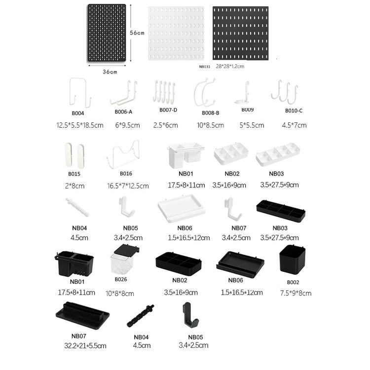 Phụ kiện Tấm Bảng Pegboard lớn giá treo dụng cụ trang trí tường nhựa decor (tiếp) Đựng Sách Decor Phòng Trang Trí Nhà Trưng Bày Kệ Kitchen
