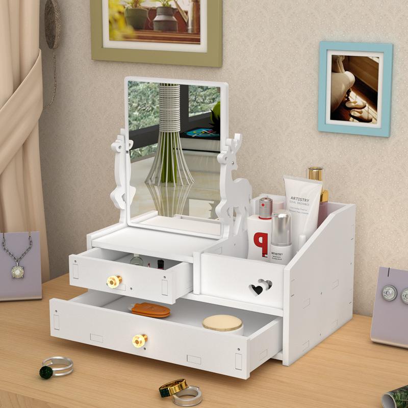 Tủ Đựng Mỹ Phẩm Nhiều Ngăn Kệ Đựng Đồ Trang Điểm NA21 Kèm Gương Làm Đẹp Siêu Cute