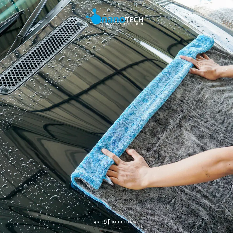 700 GSM | 90cm X 70cm | DUAL SIDE TWISTED DRYING TOWEL - nanoTECH PROTECTION - HANDUK LAP PENGERING MOBIL MOTOR Air Car Kendaraan 7