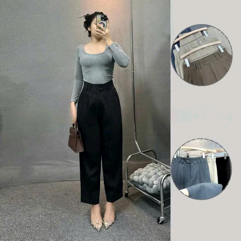  Quần Baggy Đỉa Đôi Dáng Thụng Chất Vải GOLD NHẬT dài quần 92-94cm từ 40-75kg 