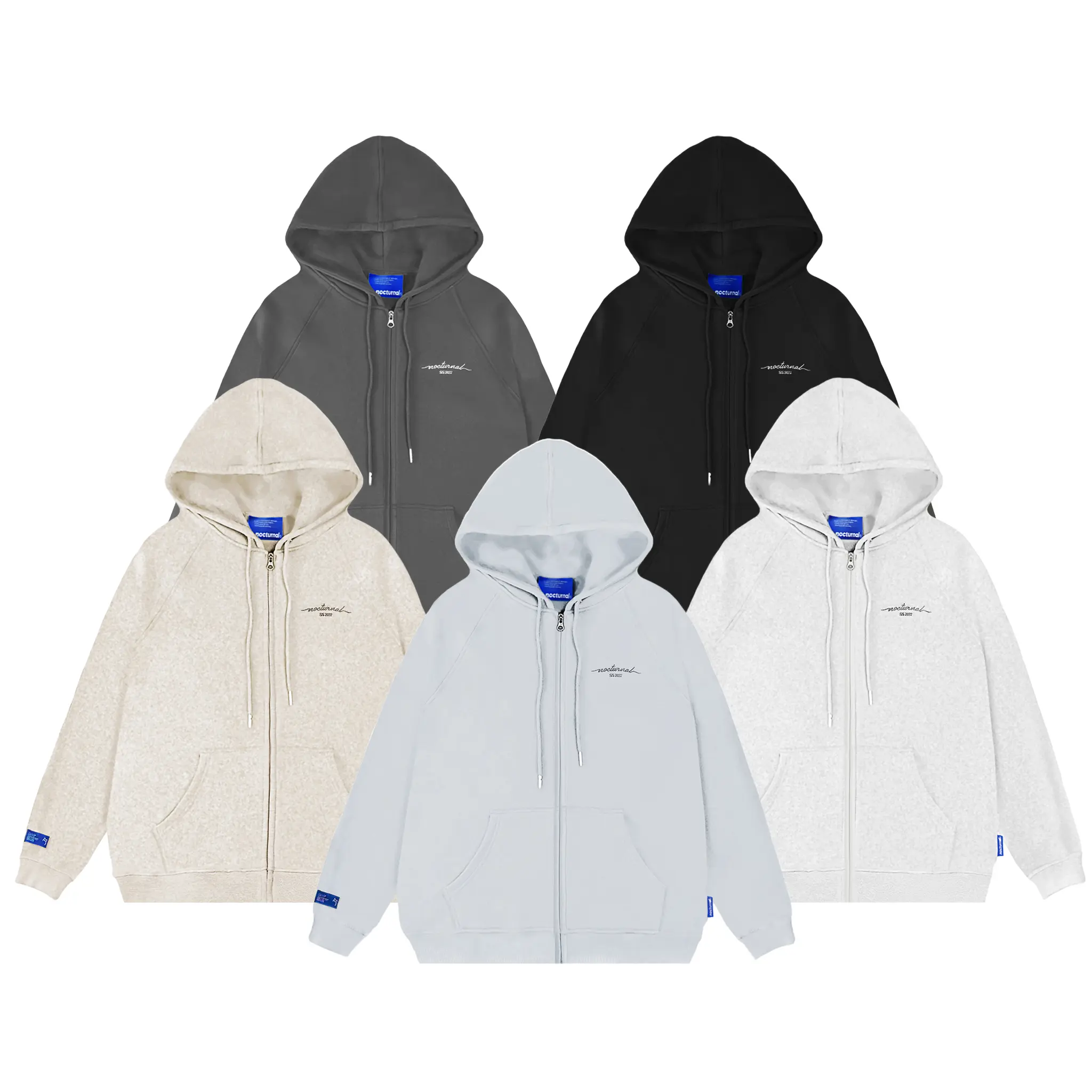 Áo Khoác Hoodie Dây Kéo Nocturnal Nỉ Thêu Local Brand Unisex Nam Nữ