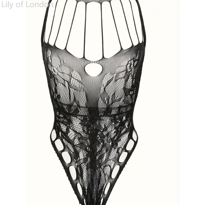 1pc Sexy Jacquard Corsetry Top for Women, Hollow Knit Fabric, Light Support, Polyamide & Elastane Blend, Adult Nightclub Streetwear Lingerie Womenswear Comfort Black 7