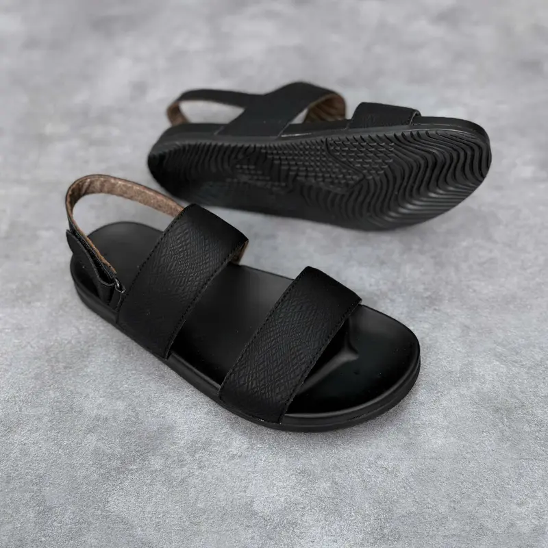 Dép Sandal Nam Da Bò Cao Cấp Đế Cao Su Chống Đau Chân Sang Trọng Thời Trang 1